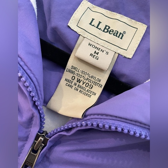L.L. Bean Size M Purple White Full Zip Fleece Lined Soft Shell Vest Zip Pkckets - Picture 8 of 10